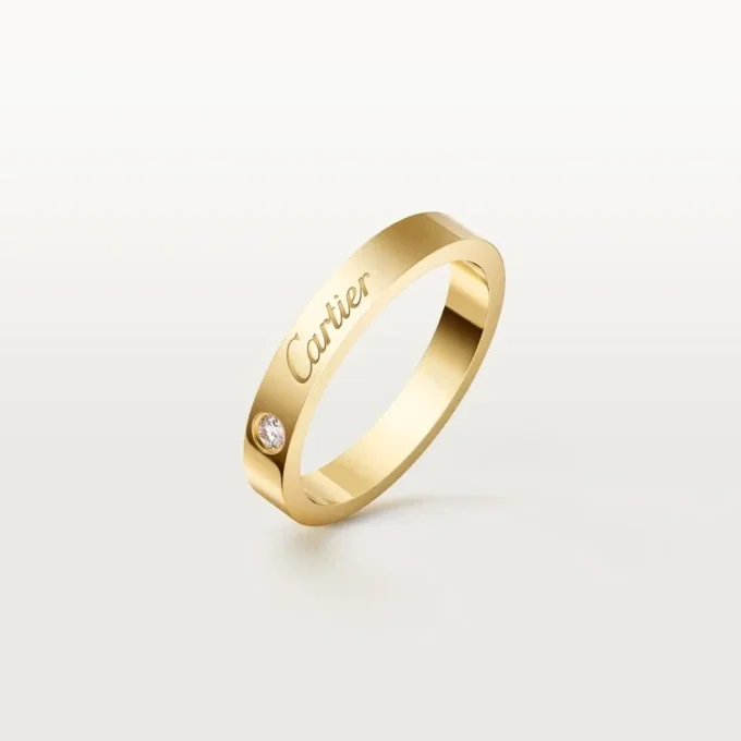 Alianza C De Cartier, 3 mm de ancho, 1 diamante