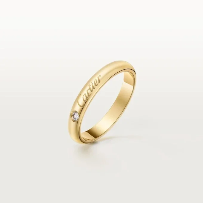 Alianza C De Cartier, 3 mm de ancho, 1 diamante