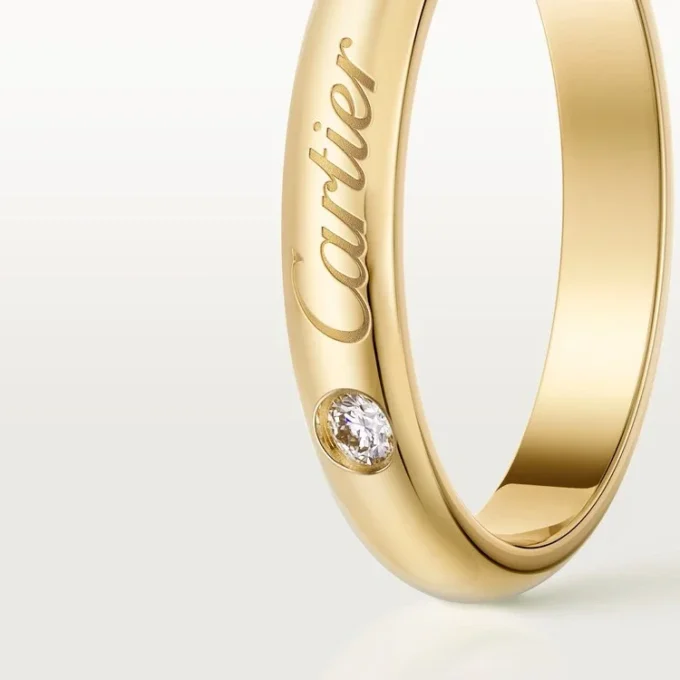 Alianza C De Cartier, 3 mm de ancho, 1 diamante