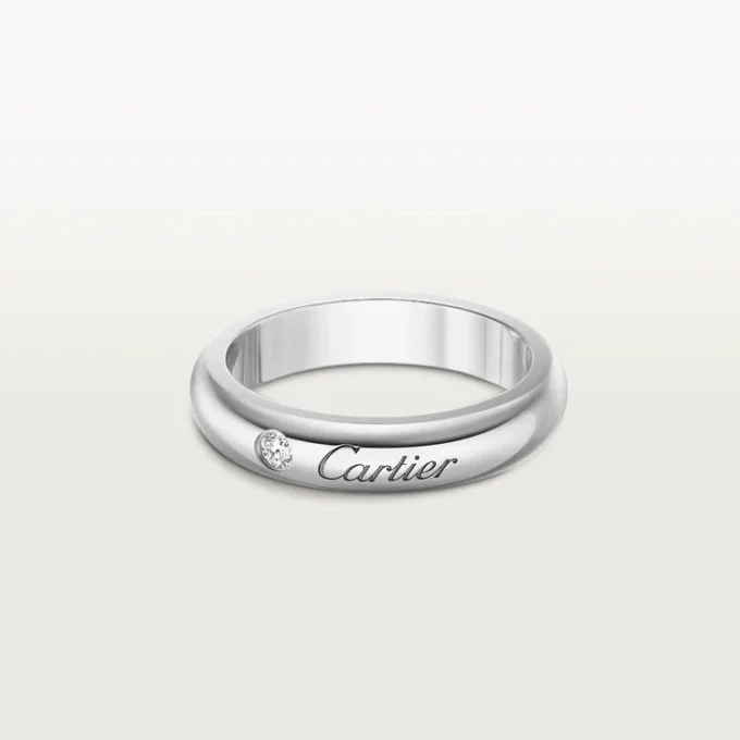 Alianza C de Cartier, 4 mm de ancho, 1 diamante