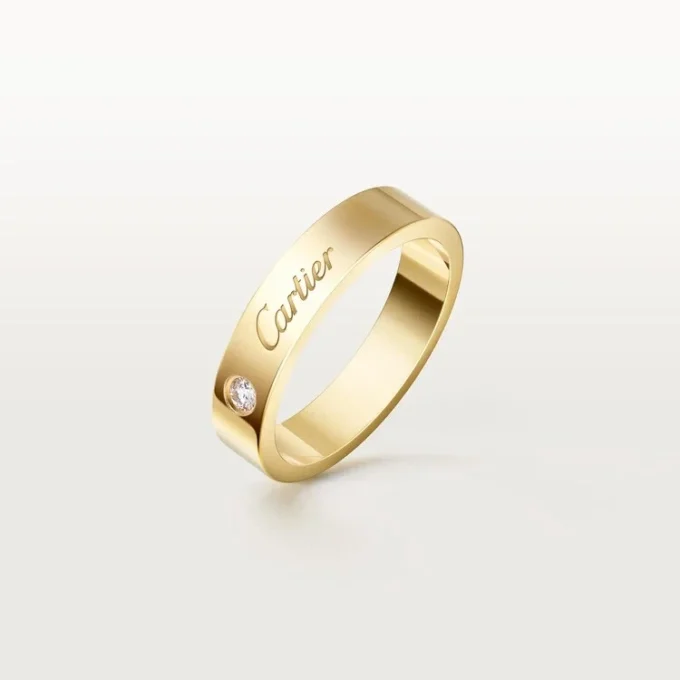 Alianza C De Cartier, 4 mm de ancho, 1 diamante