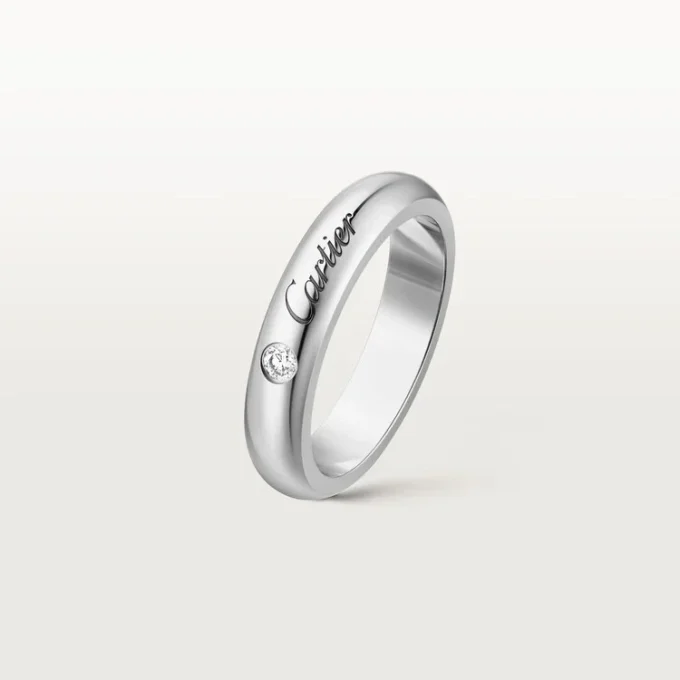 Alianza C de Cartier, 4 mm de ancho, 1 diamante