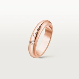 Alianza C De Cartier, 4 mm de ancho, 1 diamante
