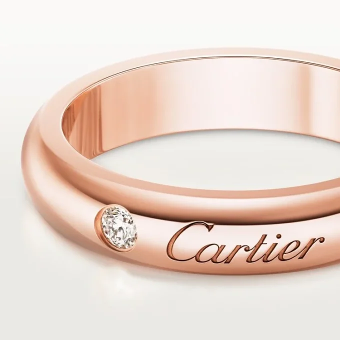 Alianza C De Cartier, 4 mm de ancho, 1 diamante