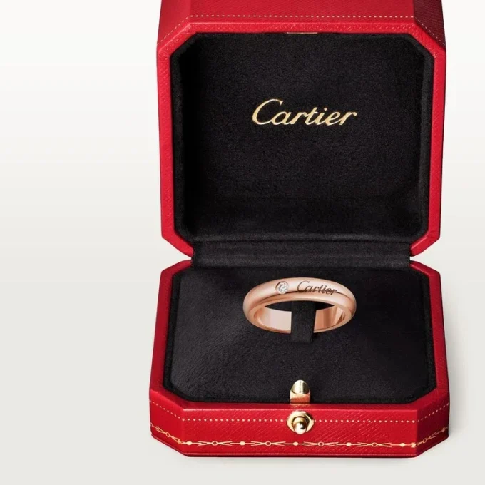 Alianza C De Cartier, 4 mm de ancho, 1 diamante