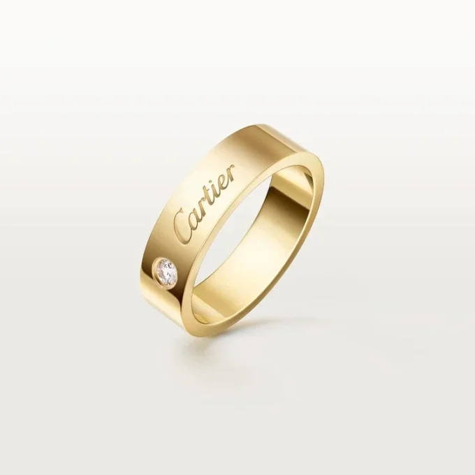Alianza C De Cartier, 5 mm de ancho, 1 diamante
