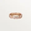 Alianza Maillon Panthere delgada, 2 filas con medio pavé de diamantes – Oro rosa, diamantes – Cartier