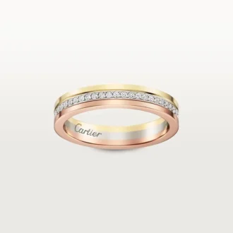 Alianza Trinity – Oro blanco, oro amarillo, oro rosa, diamantes – Cartier