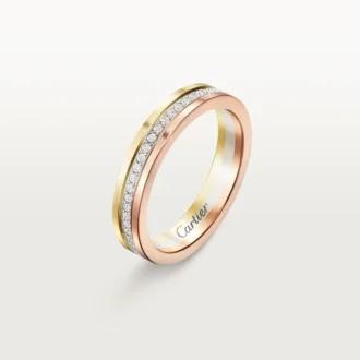 Alianza Trinity – Oro blanco, oro amarillo, oro rosa, diamantes – Cartier