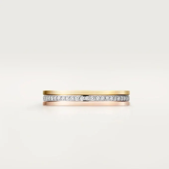 Alianza Trinity – Oro blanco, oro amarillo, oro rosa, diamantes – Cartier