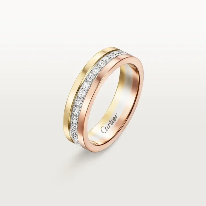 Alianza Vendome Louis Cartier, 4,8 mm de ancho, pavé