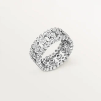 Anillo Broderie De Cartier, triple fila, diamantes