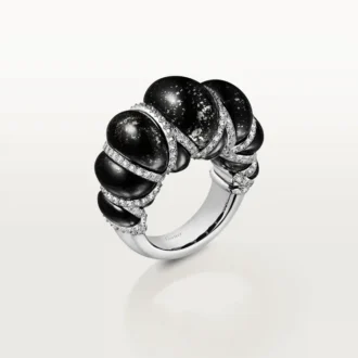 Anillo Cartier Libre Tressage, metacuarcita, diamantes
