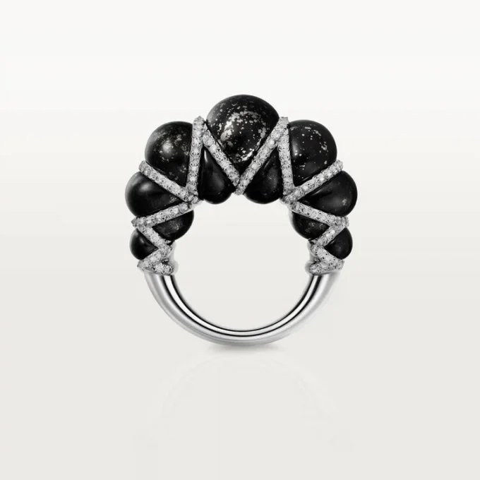 Anillo Cartier Libre Tressage, metacuarcita, diamantes