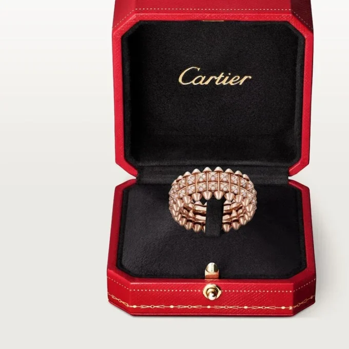Anillo Clash de Cartier, doble fila, pavé
