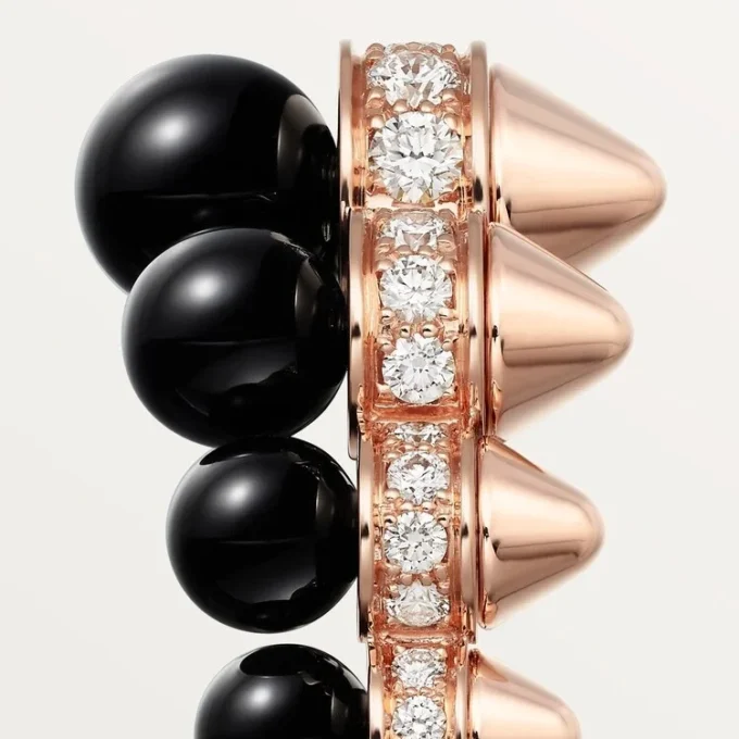 Anillo Clash de Cartier, ónix, modelo extragrande, diamantes