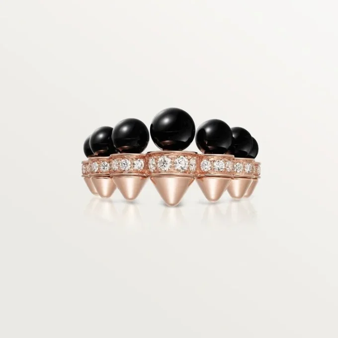 Anillo Clash de Cartier, ónix, modelo extragrande, diamantes