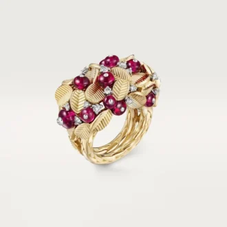 Anillo Grain De Café, rubelita, semipavé