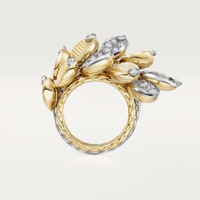 Anillo Grain De Café, semipavé
