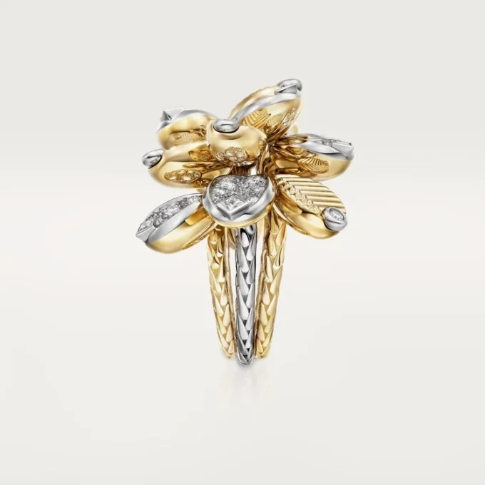 Anillo Grain De Café, semipavé