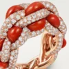 Anillo Libre Tressage de Cartier, coral