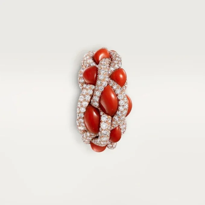 Anillo Libre Tressage de Cartier, coral