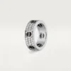 Anillo Love, con pavé de diamantes, cerámica – Oro blanco, cerámica, diamantes – Cartier