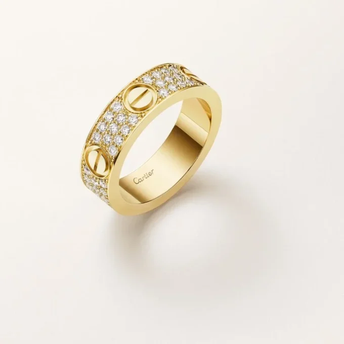 Anillo Love, modelo clásico, pavé