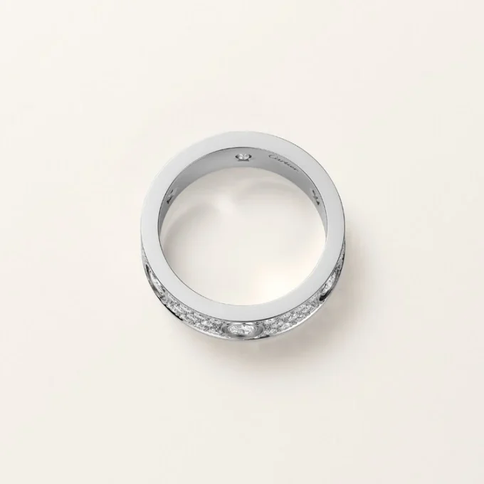 Anillo Love, modelo clásico, pavé, 6 diamantes