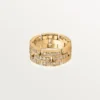 Anillo Maillon Panthere, 3 filas con medio pavé de diamantes – Oro amarillo, diamantes – Cartier