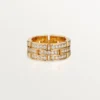 Anillo Maillon Panthere, 3 filas con medio pavé de diamantes – Oro rosa, diamantes – Cartier