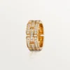 Anillo Maillon Panthere, 3 filas con medio pavé de diamantes – Oro rosa, diamantes – Cartier