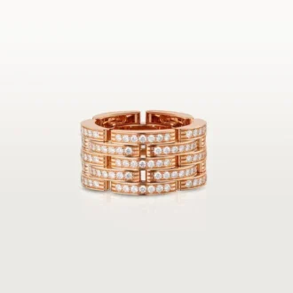 Anillo Maillon Panthere, cinco filas, pavé