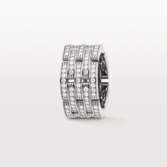 Anillo Maillon Panthere, cinco filas, pavé