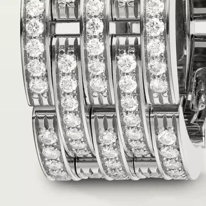 Anillo Maillon Panthere, cinco filas, pavé