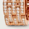Anillo Maillon Panthere, cinco filas, pavé