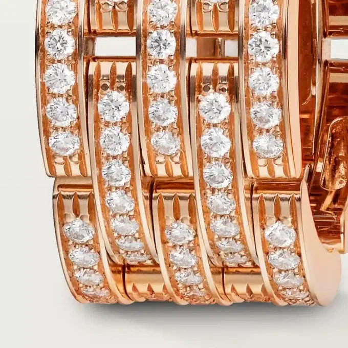 Anillo Maillon Panthere, cinco filas, pavé