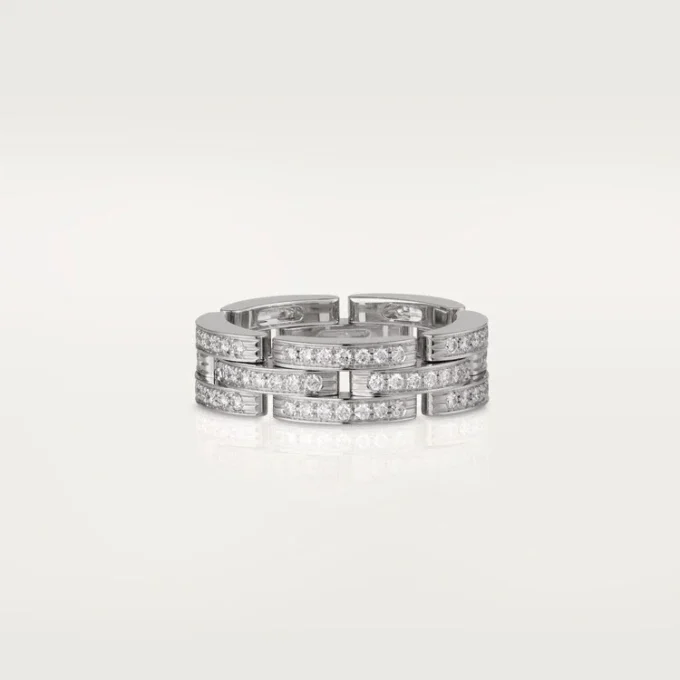 Anillo Maillon Panthere, triple fila, pavé