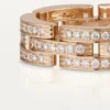 Anillo Maillon Panthere, triple fila, pavé
