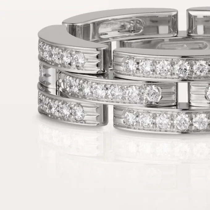 Anillo Maillon Panthere, triple fila, pavé