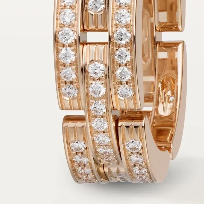 Anillo Maillon Panthere, triple fila, pavé