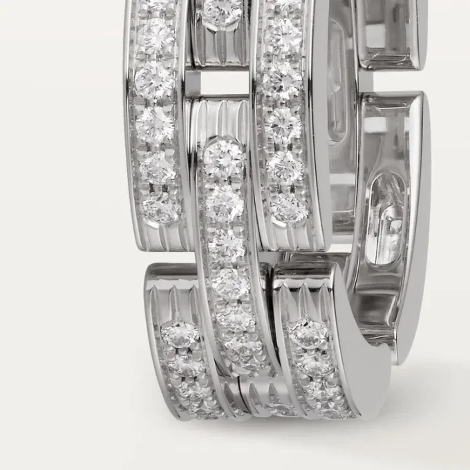 Anillo Maillon Panthere, triple fila, pavé