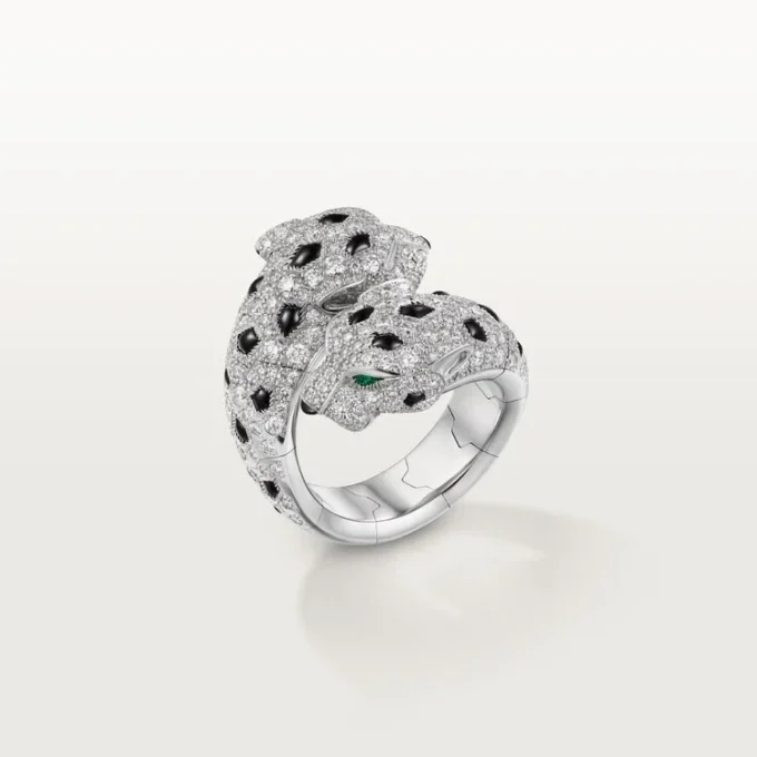 Anillo Panthere De Cartier, articulado, con pavé