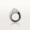 Anillo Panthere De Cartier, laca negra, pavé