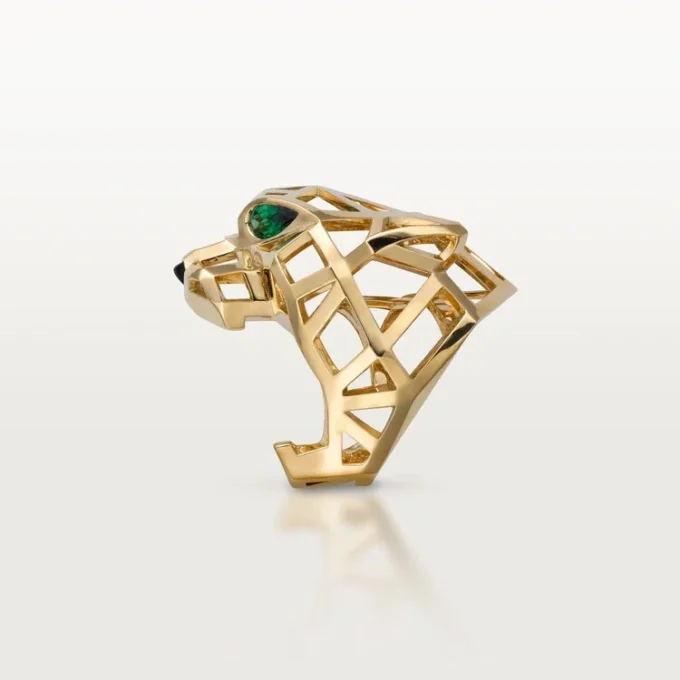 Anillo Panthere de Cartier – Oro amarillo, granates tsavorita, ónix – Cartier