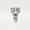 Anillo Panthere De Cartier – Oro blanco, diamantes, esmeraldas, ónix – Cartier