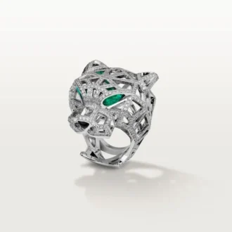 Anillo Panthere de Cartier – Oro blanco, esmeraldas, ónix, diamantes – Cartier