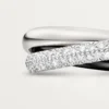 Anillo Trinity, cerámica, modelo pequeño, medio pavé
