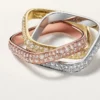Anillo Trinity Cushion, modelo clásico, pavé