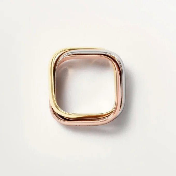 Anillo Trinity, forma cojín, modelo clásico